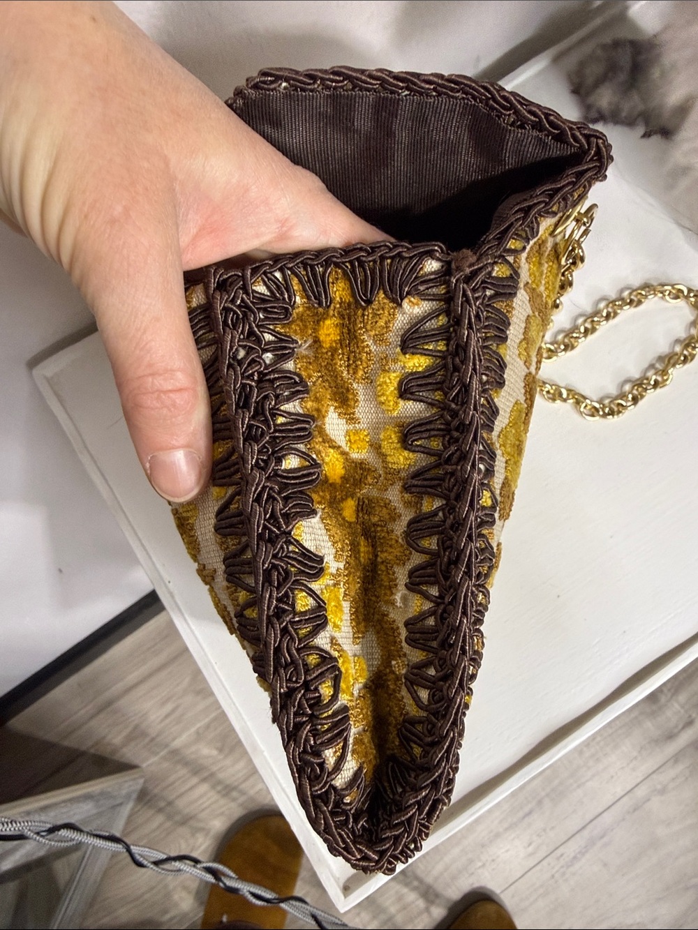 Vintage 60s Italian Floral Tapestry shoulder purse - Picture 6 of 8